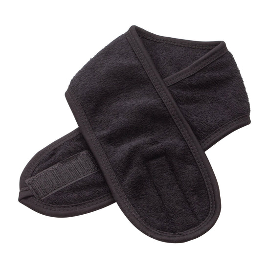 Black Terry Cloth Adjustable Headband